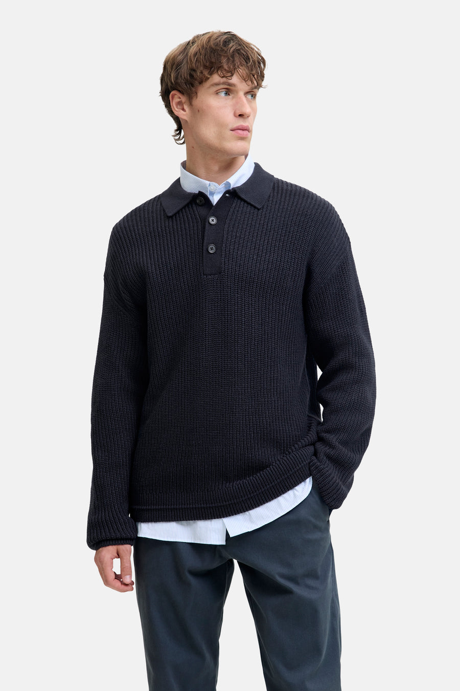 Pull à col en V - bleu - PREMIUM by JACK & JONES