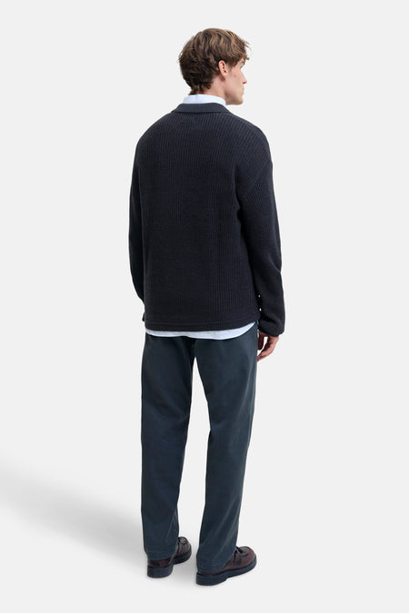 Pull à col en V - bleu