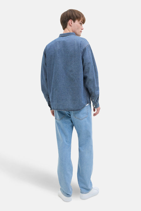 Chemise en jean mid blue denim - JJREBEL