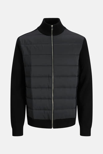Gilet noir de CORE BY JACK & JONES, avec devant doublé et manches côtelées, avec fermeture éclair.