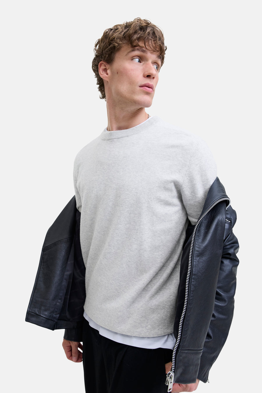 Pull à col rond - gris - PREMIUM by JACK & JONES