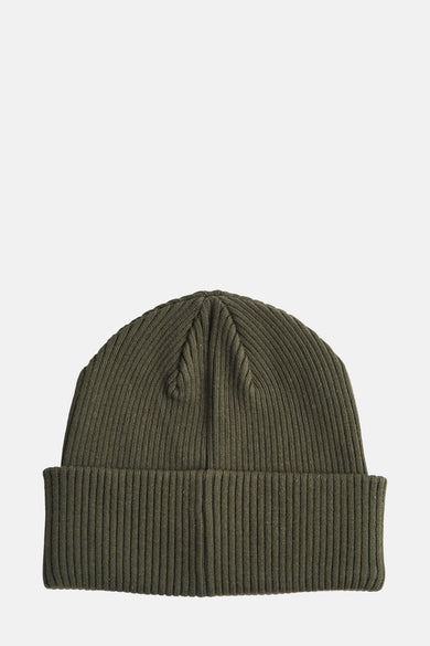Groene muts van ACCESSORIES BY JACK & JONES, met geribbelde textuur en een omgeslagen rand.