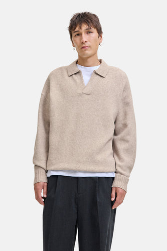 Pull à col en V - beige - ORIGINALS BY JACK & JONES - 8