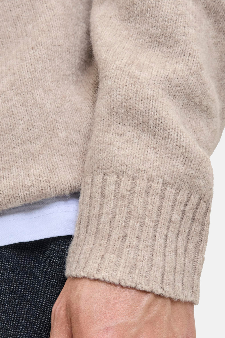 Pull à col en V - beige - ORIGINALS BY JACK & JONES - 4