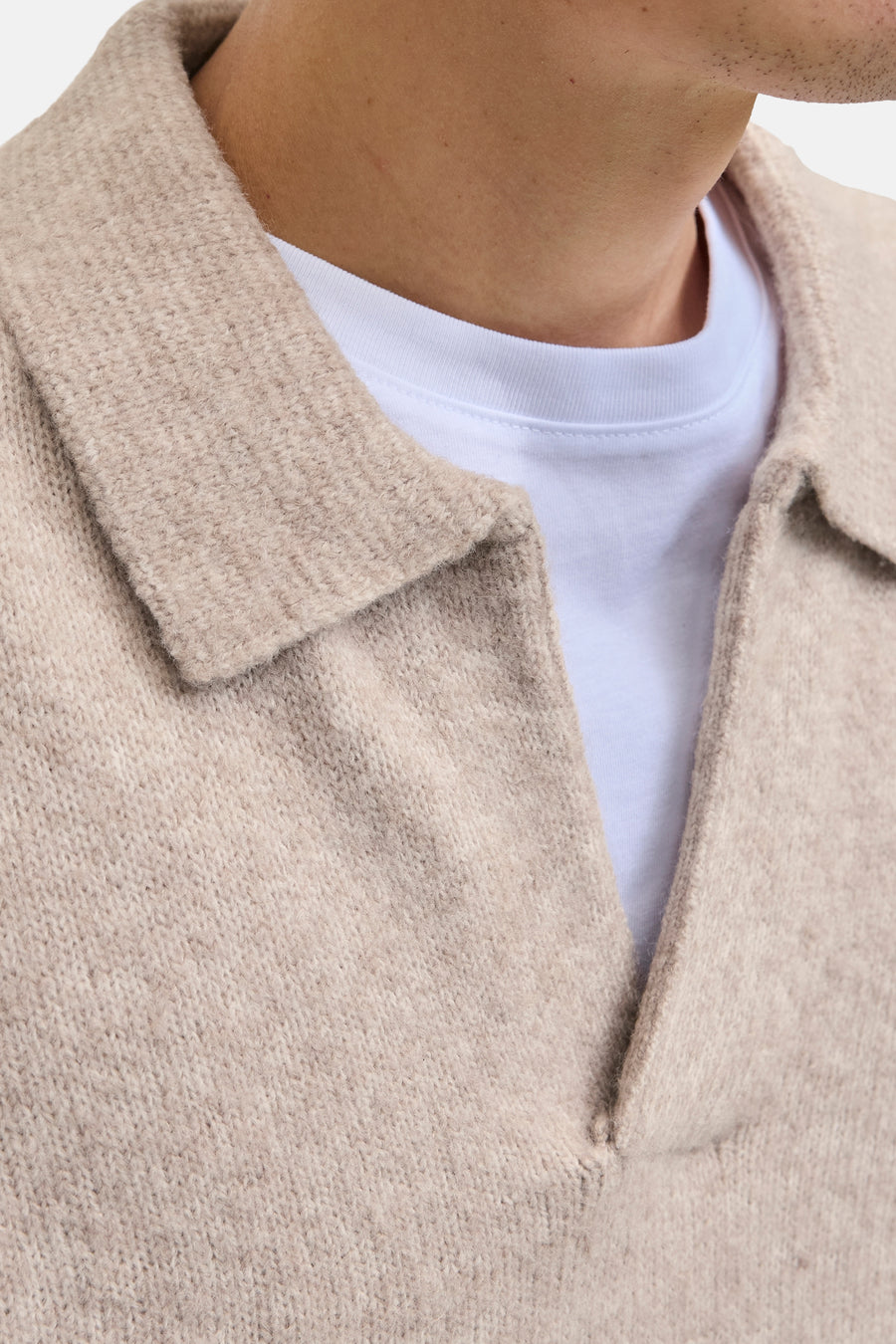 Pull à col en V - beige - ORIGINALS BY JACK & JONES - 5