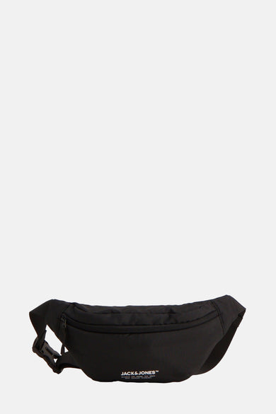 Sac à dos noir d'ACCESSORIES BY JACK & JONES, avec une sangle ajustable et un fermoir à boucle.