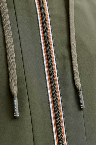 Veste courte verte d'ORIGINALS BY JACK & JONES, avec une fermeture éclair et des cordons.