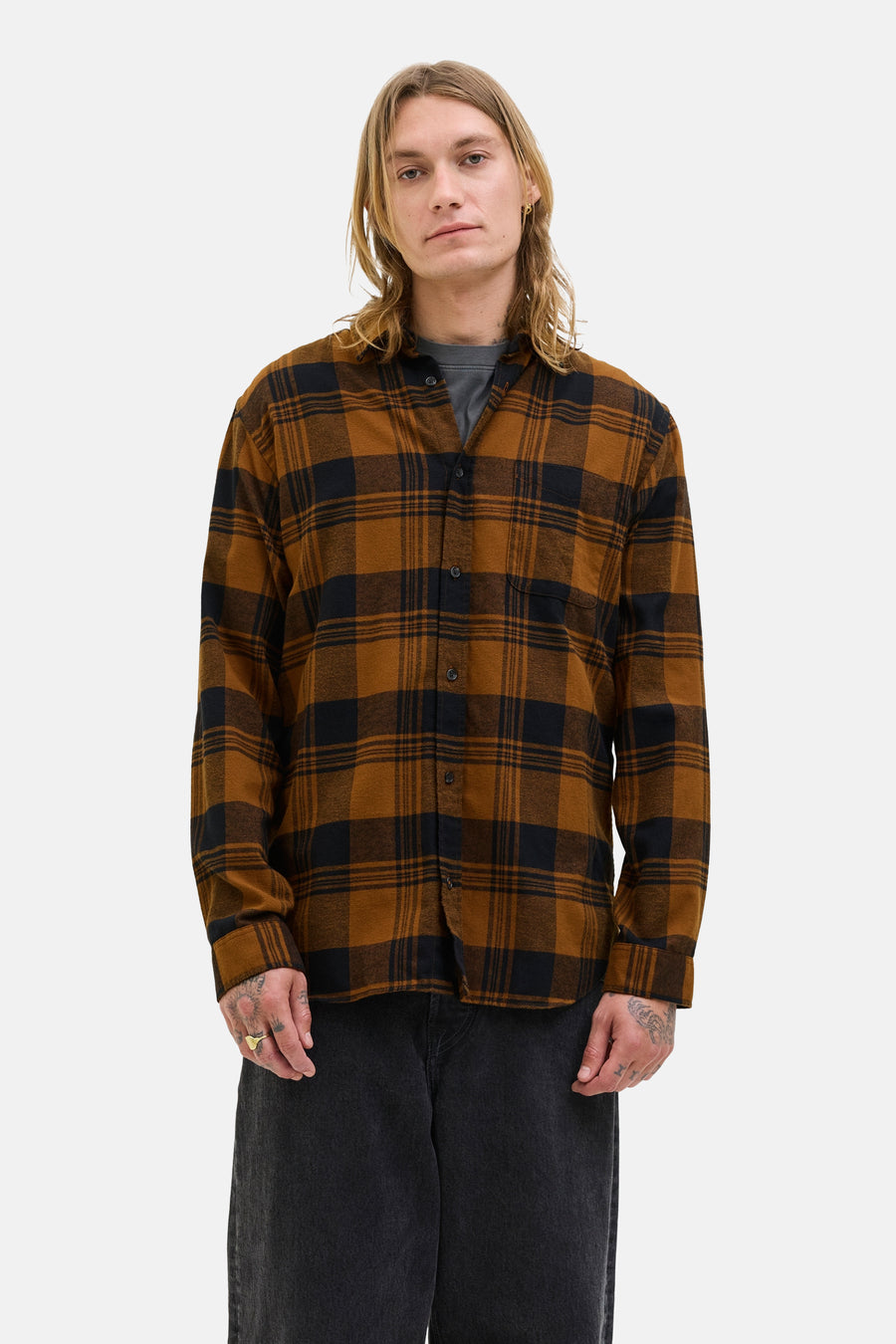 Chemise à manches longues - brun - PREMIUM BLUE by JACK & JONES