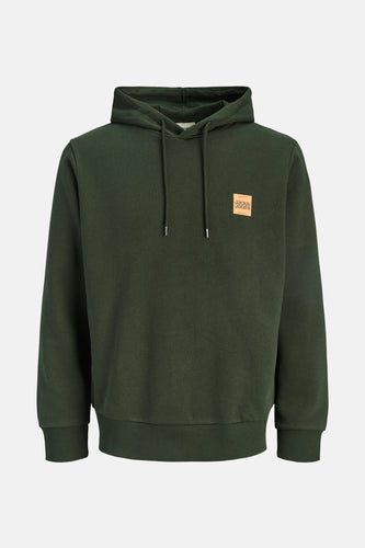 Groene hoodie met 'Jack & Jones'-logo.