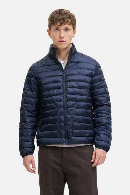 Manteau court bleu de PREMIUM BLUE par JACK & JONES, avec des détails brodés et une fermeture éclair.