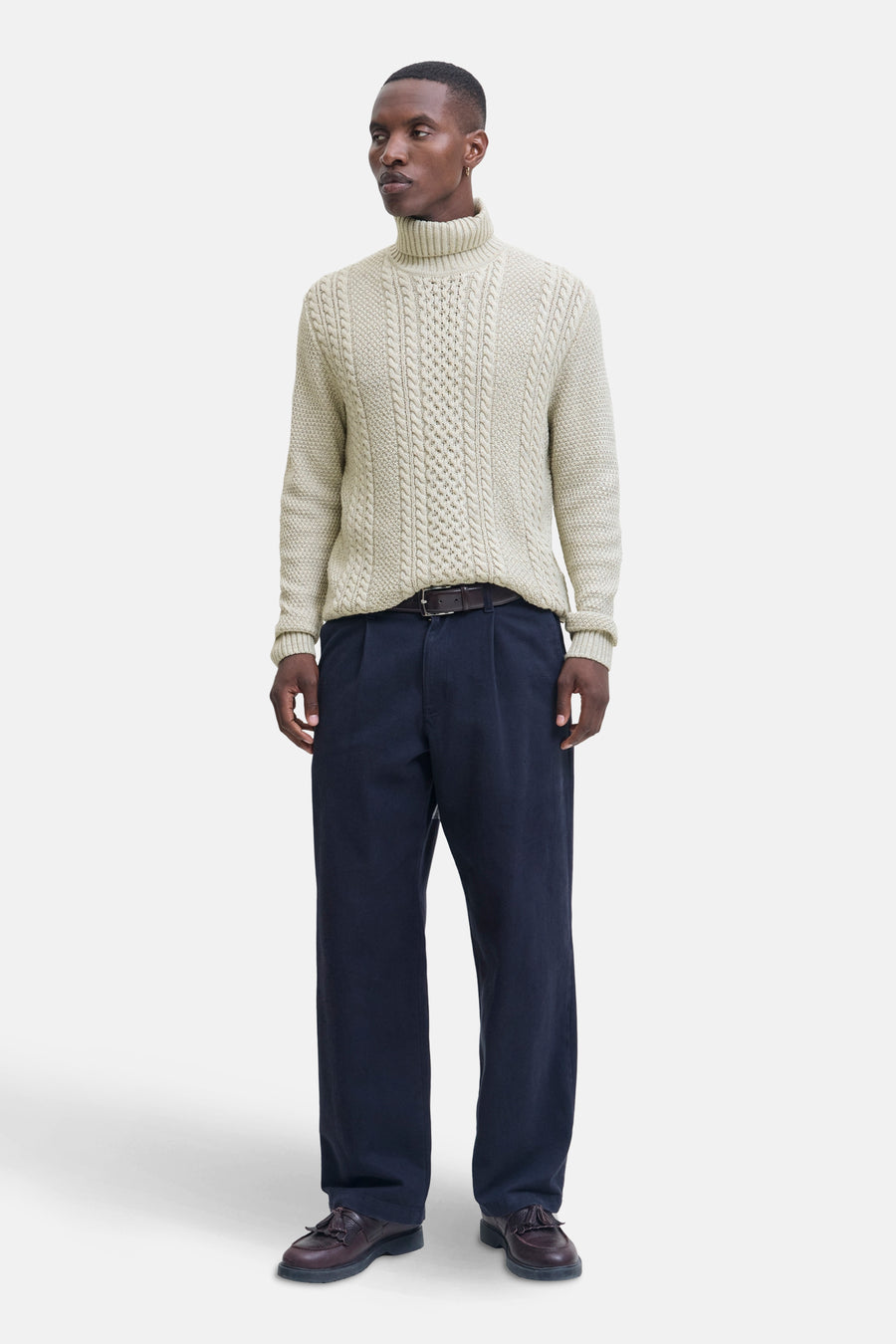 Pull à col roulé - beige