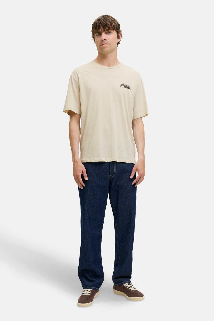 T-shirt à manches courtes - écru - JJREBEL
