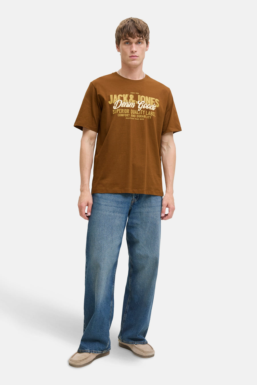 T-shirt à manches courtes - brun - ORIGINALS BY JACK & JONES