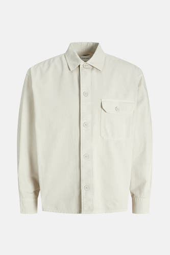 Chemise beige de PREMIUM BLUE par JACK & JONES avec manches longues, une poche po torse et fermeture à boutons.
