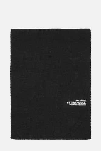 Chapeau d'hiver noir d'ACCESSORIES by JACK & JONES, avec impression de logo.