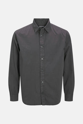 Chemise grise à manches longues d'ORIGINALS BY JACK & JONES, tissu lisse et col boutonné.
