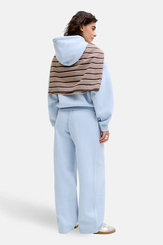 Pantalon de jogging bleu de JJXX, à jambes larges et porté avec un sweat à capuche assorti avec empiècement rayé.