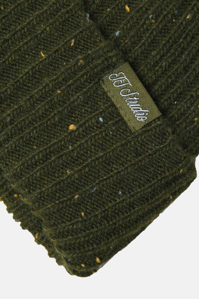 Casquette verte d'ACCESSORIES BY JACK & JONES, avec une texture en tweed et un étiquette tissée.