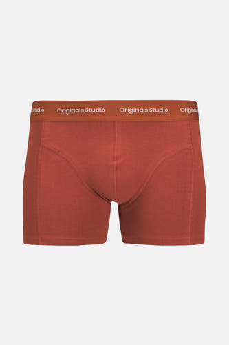 Boxer short orange d'ACCESSORIES BY JACK & JONES, avec une ceinture élastique et une fine structure en côtes.