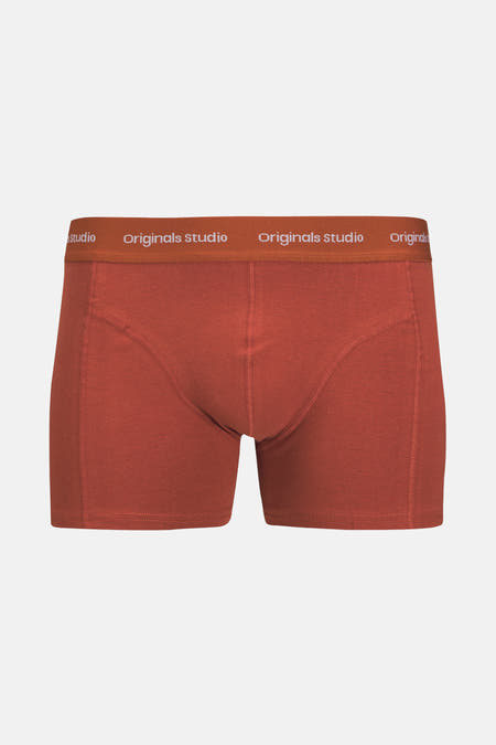 Boxer short orange d'ACCESSORIES BY JACK & JONES, avec une ceinture élastique et une fine structure en côtes.