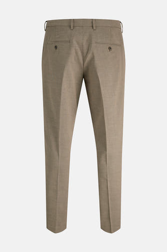 Bruine kostuumbroek van PREMIUM by JACK & JONES, met achterzakken en knoopsluiting.