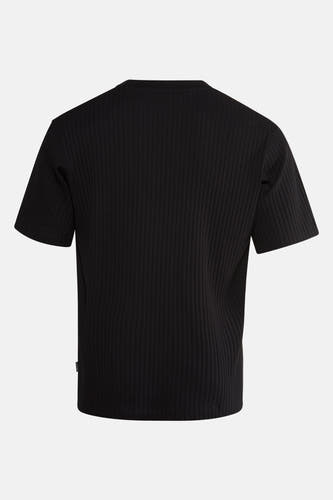 T-shirt noir à manches courtes de CORE par JACK & JONES, avec une texture côtelée sur le dos.