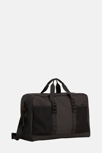 Sac à dos noir d'ACCESSORIES BY JACK & JONES, avec des poches latérales en mesh et une sangle d'épaule réglable.
