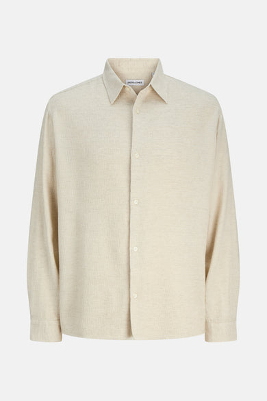 Chemise beige à longues manches de PREMIUM by JACK & JONES, avec une subtile texture.