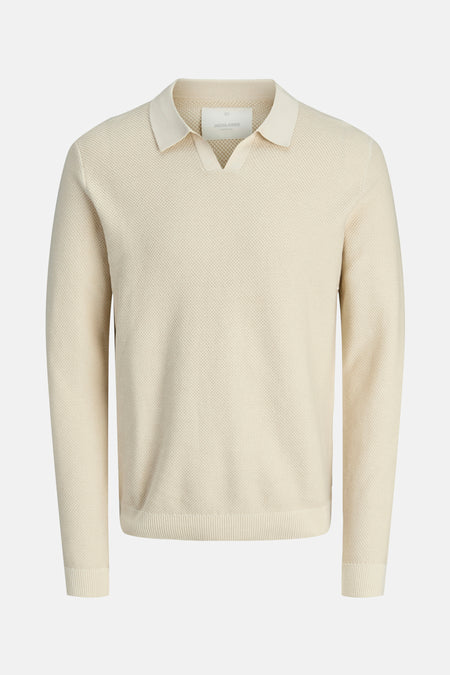 Pull à col en V - beige