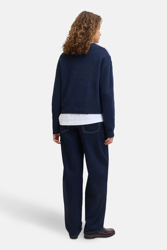 Pull à col rond - bleu - JJXX