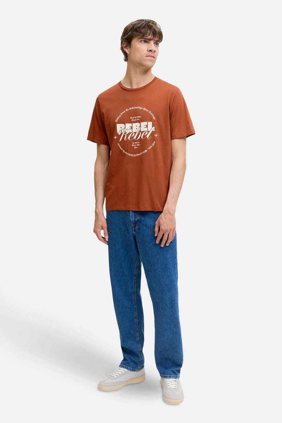 T-shirt à manches courtes - brun - JJREBEL