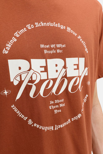 T-shirt à manches courtes - brun - JJREBEL