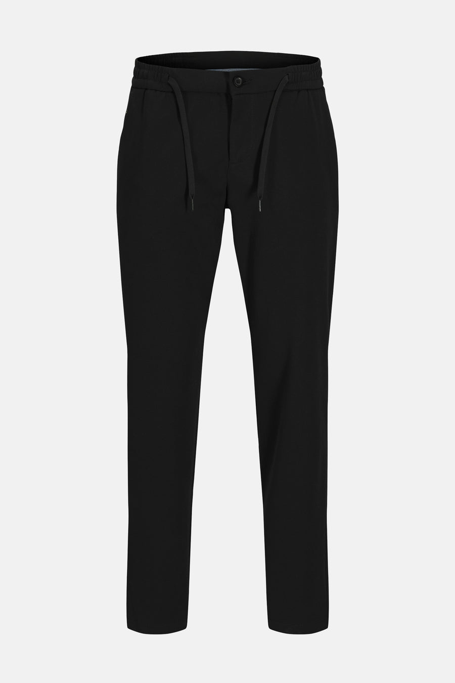 Pantalon noir de JACK & JONES JEANS INTELLIGENCE, avec cordon de serrage et fermeture à boutons.