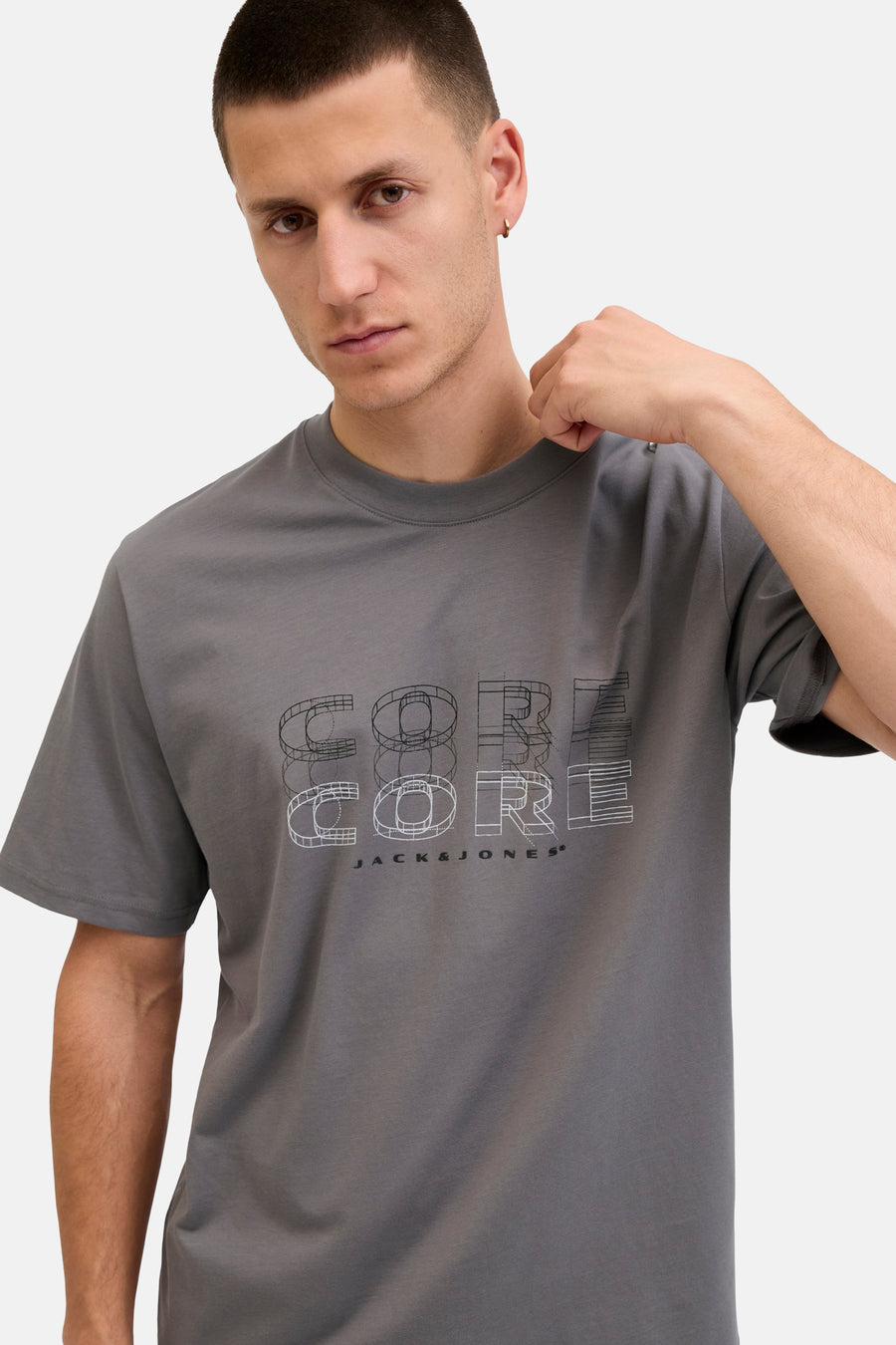 T-shirt à manches courtes - gris - CORE BY JACK & JONES