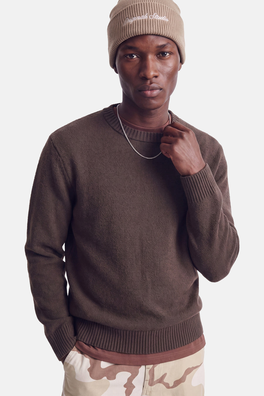 Pull col O brun - ORIGINALS BY JACK & JONES