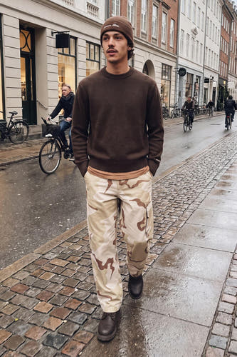 Pull col O brun - ORIGINALS BY JACK & JONES