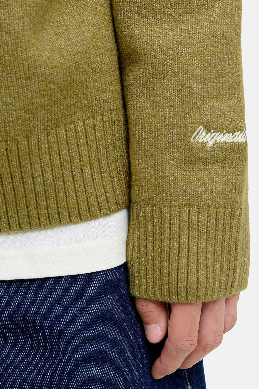 Pull à col rond - vert - ORIGINALS BY JACK & JONES