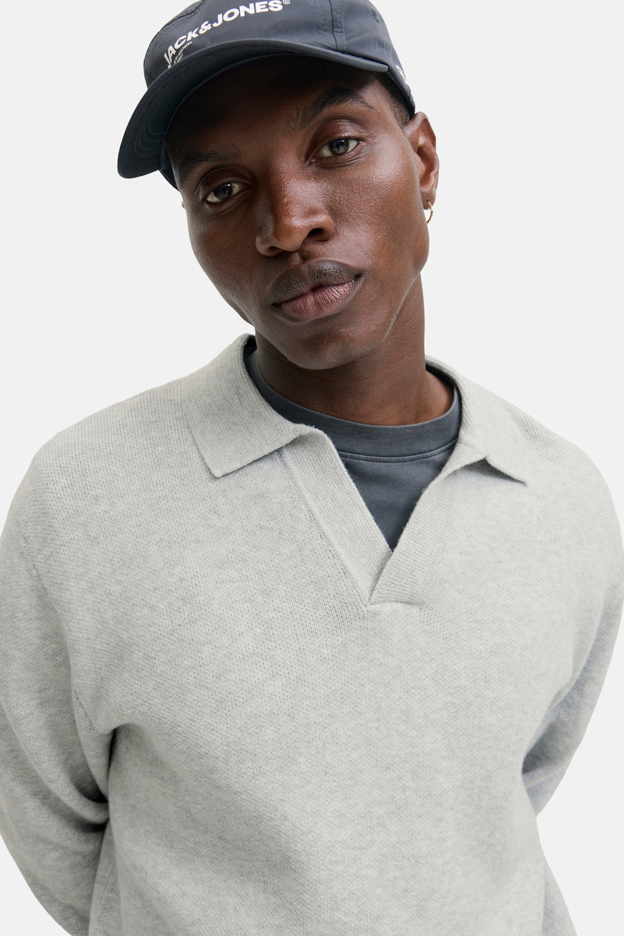 Pull à col en V - gris - CORE BY JACK & JONES