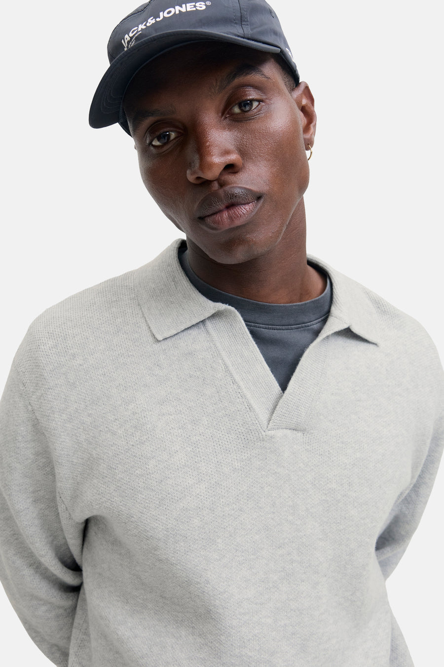 Pull à col en V - gris - CORE BY JACK & JONES