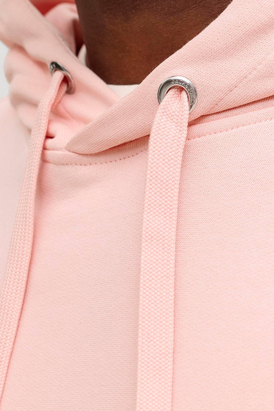 Lichtroze hoodie met merknaam.