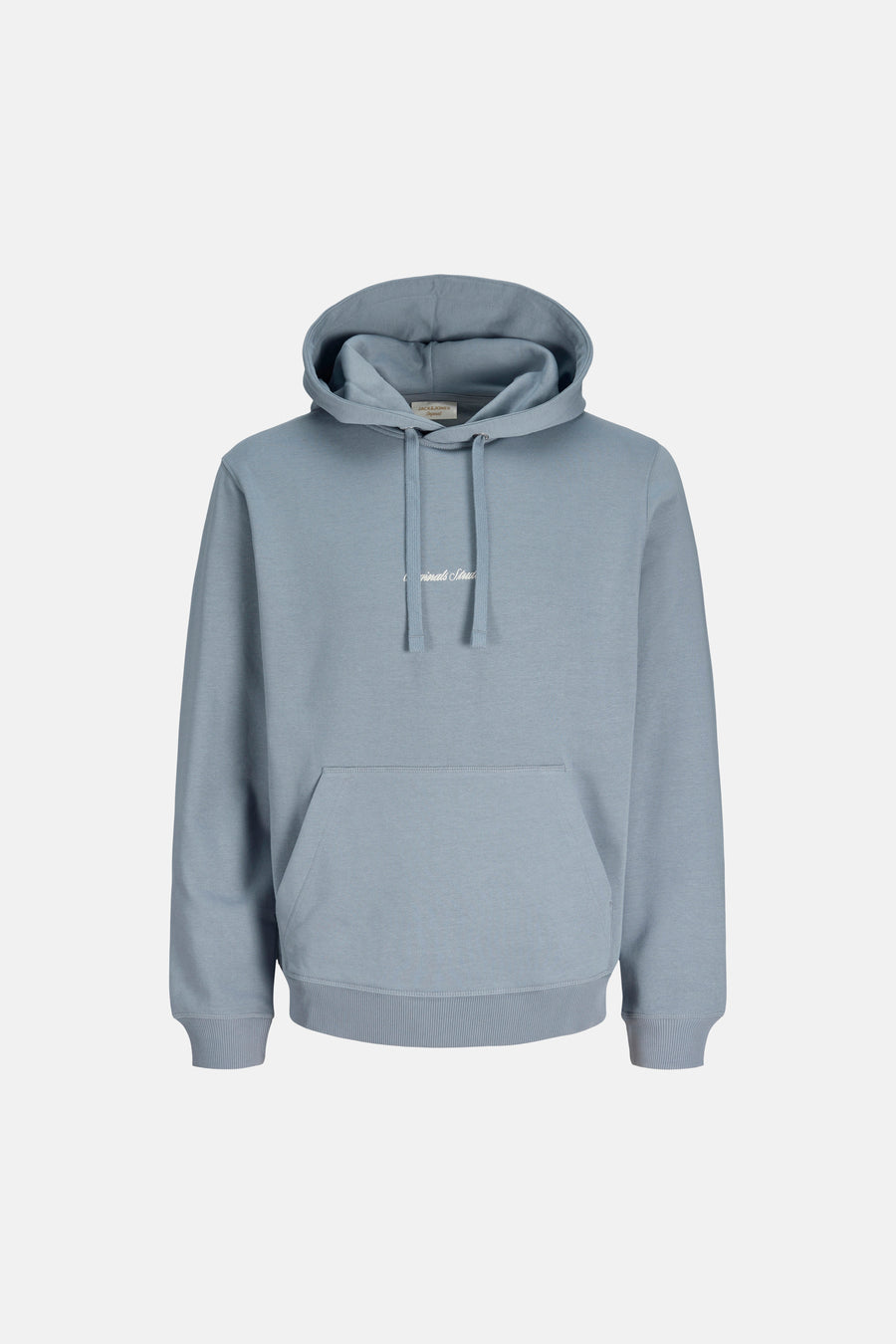 Sweatshirt à capuche bleu de ORIGINALS BY JACK & JONES, avec manches longues et poche kangourou.