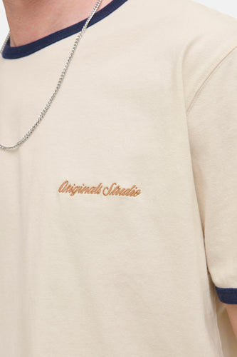T-shirt à manches courtes - beige - ORIGINALS BY JACK & JONES