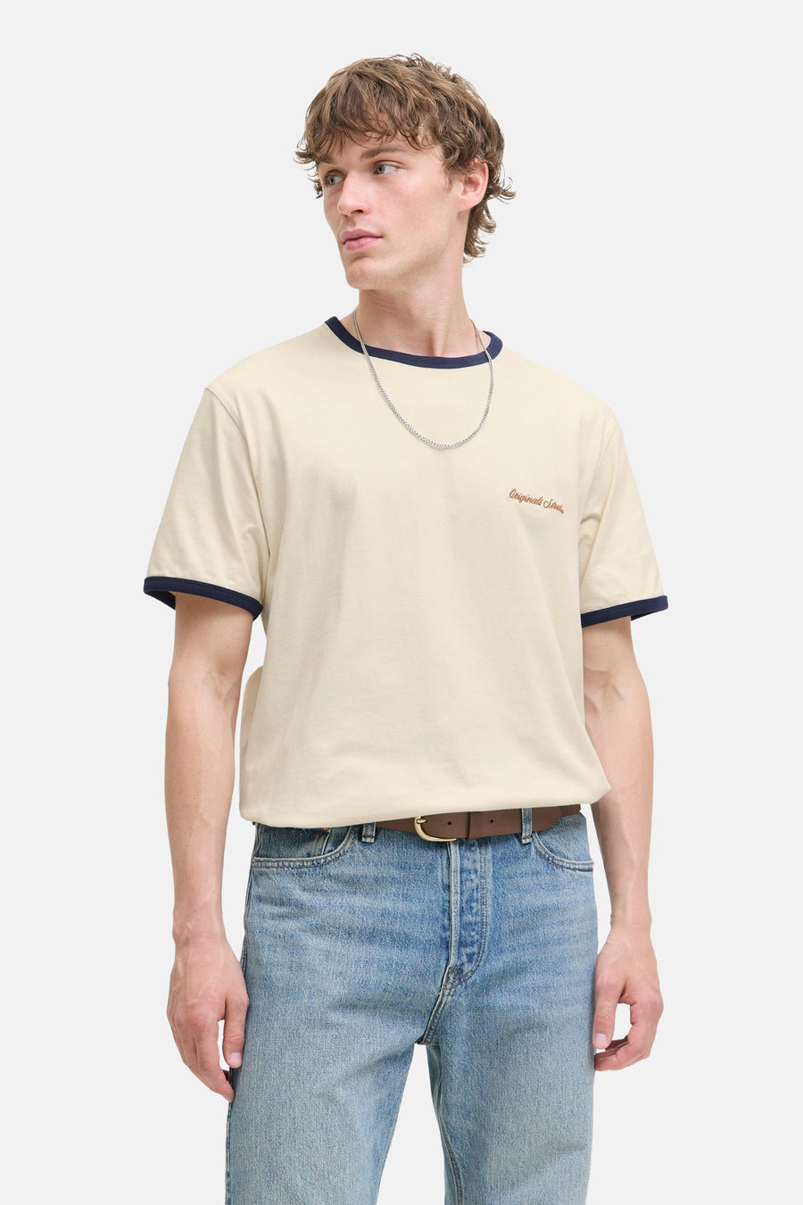 T-shirt à manches courtes - beige - ORIGINALS BY JACK & JONES