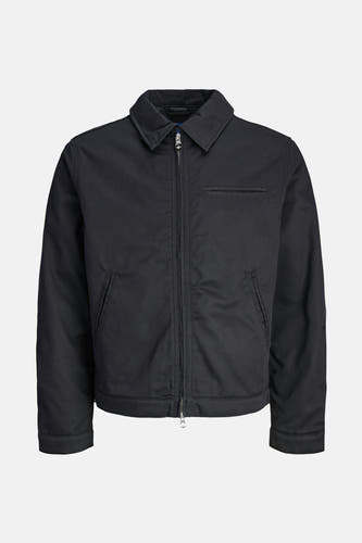 Manteau court noir d'ORIGINALS BY JACK & JONES, avec fermeture éclair et poche poitrine.
