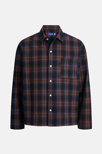 Chemise multicolore à manches longues d'ORIGINALS par JACK & JONES, avec un motif de carreaux et une poche po.