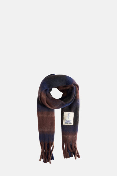 Écharpe multicolore d'ACCESSORIES BY JACK & JONES, avec un motif de vitres floues et des franges aux bords.