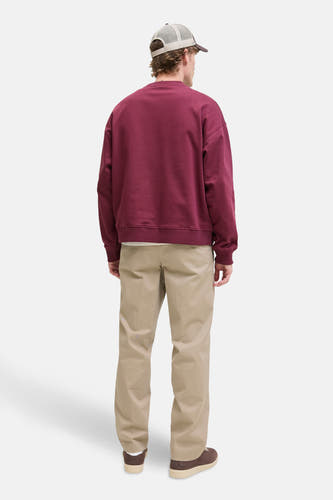 Beige chino de JACK & JONES JEANS INTELLIGENCE, vu d'arrière, avec une coupe décontractée.