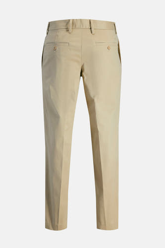 Beige chino de JACK & JONES JEANS INTELLIGENCE, avec des poches arrière et une fermeture à glissière.