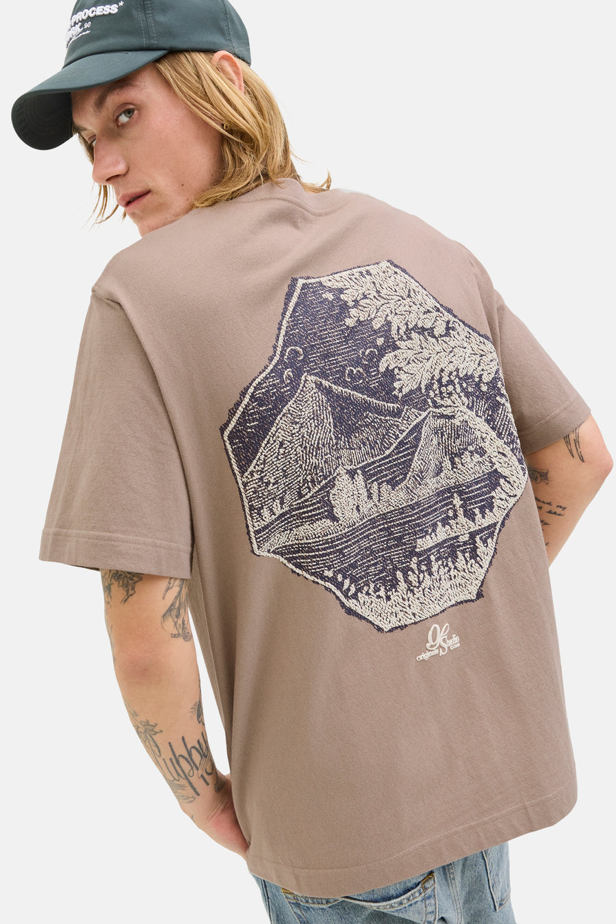 T-shirt à manches courtes - Brun - ORIGINALS BY JACK & JONES