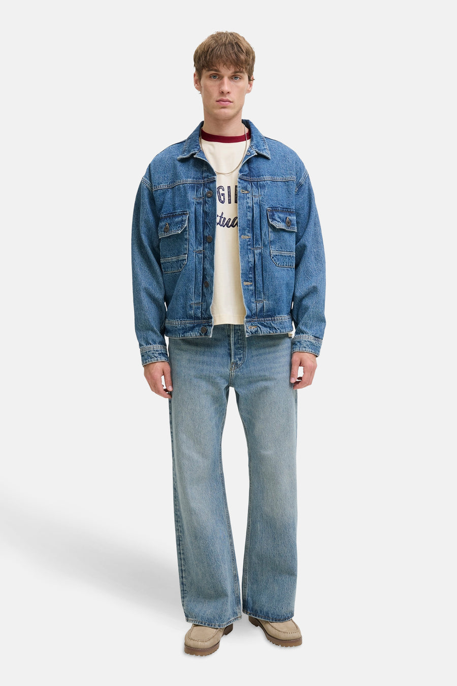 T-shirt à manches courtes - Écru - ORIGINALS BY JACK & JONES